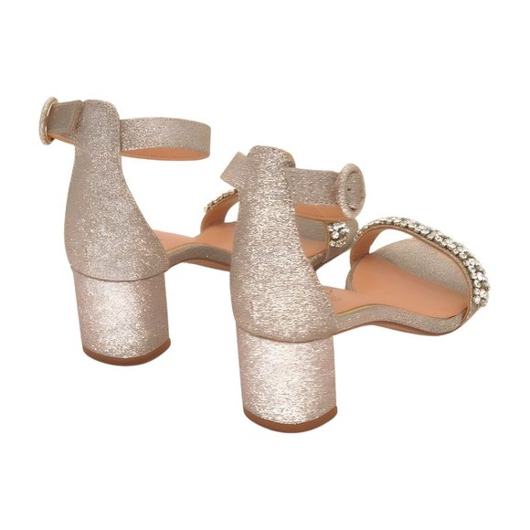 Badgley Mischka Glittering Sandals in Gold - Picture 6 of 7